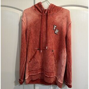 Mens Size Large True Religion Authentic Tie Dye Red Hoodie Pullover Long Sleeve